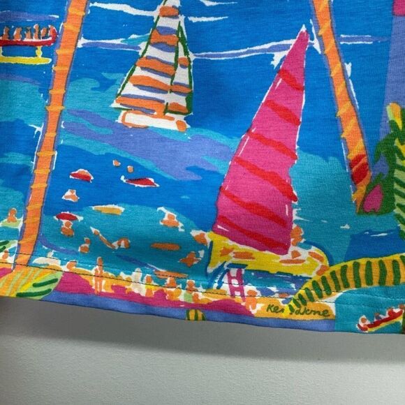 Ken Done Women’s Vintage 90s Pop Art “Sunday" 1982 Artwork Van Gogh Elastic Wais - Picture 7 of 9